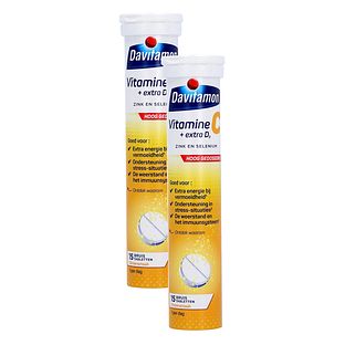 Davitamon Vitamine C + Extra D3 Bruistabletten Duoverpakking 2x15TB Davitamon Vitamine C + Extra D3 Bruistabletten Duoverpakking 2x15TB