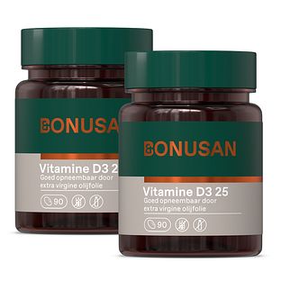 Bonusan Vitamine D3 25 Capsules Duoverpakking 2x90CP