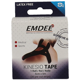 Emdee Kinesio Tape Zwart 1ST