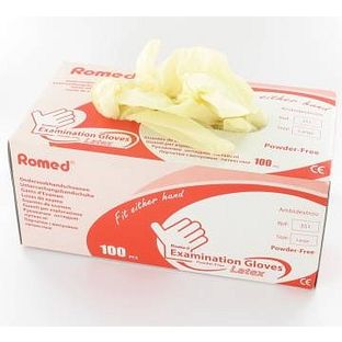 Romed Latex Handschoenen Poedervrij 100ST