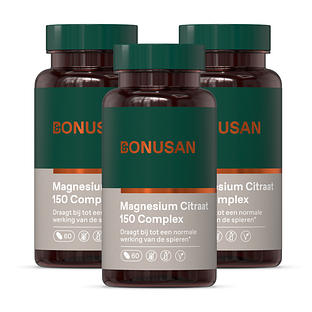 Bonusan Magnesium Citraat 150 Complex Tabletten Multiverpakking 3x60TB
