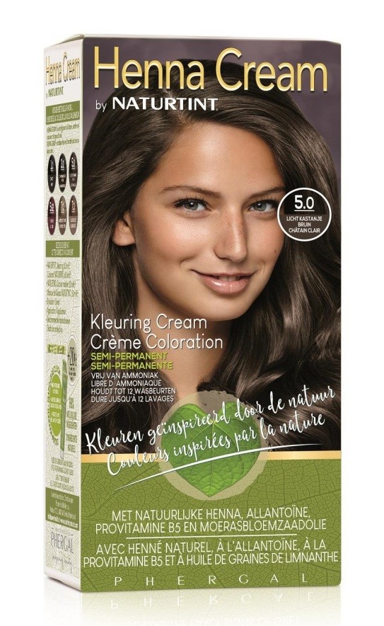 Naturtint Henna Cream 5.0 Licht Kastanjebruin Semi-Permanente Kleuring afbeelding 1
