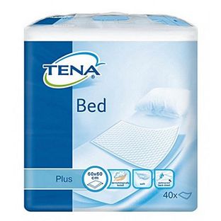 TENA Bed Onderlegger Plus 60x60cm 40ST TENA Bed Onderlegger Plus 60x60cm 40ST