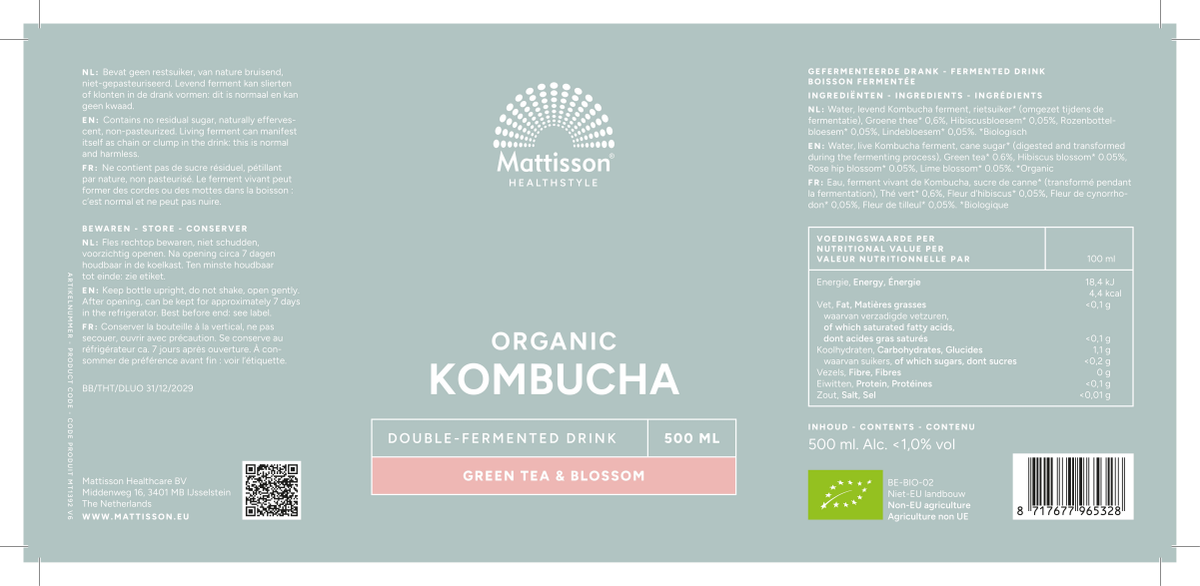 Kombucha Green Tea Blossom afbeelding van document #1, label