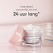 Louis Widmer Hydraderm Dagemulsie UV 30 Licht Geparfumeerd 50ML Lichtroze achtergrond met pot en deksel