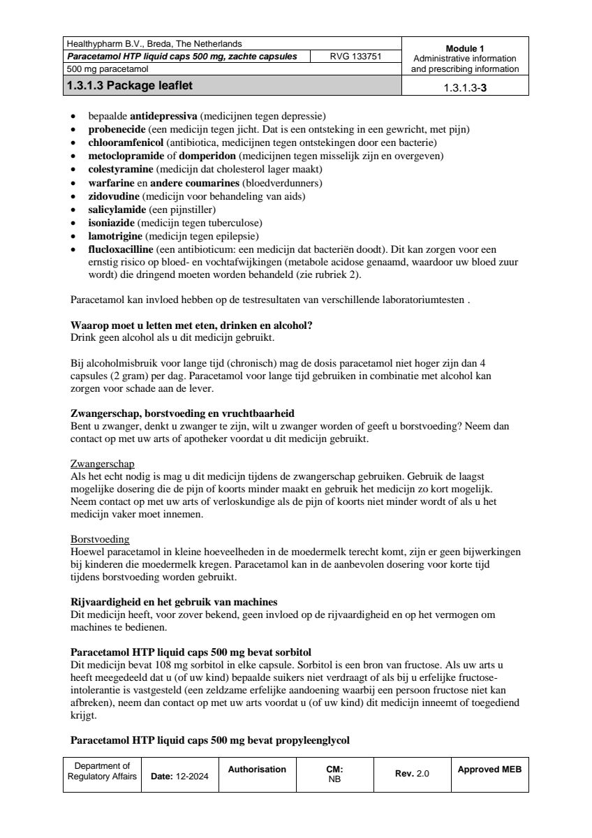Paracetamol 500mg Liquid Capsules afbeelding van document #3, leaflet