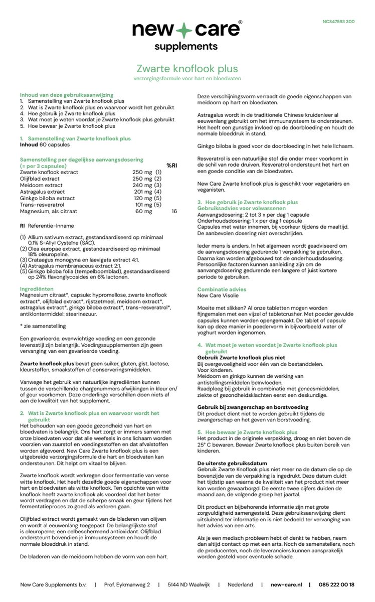 Zwarte Knoflook Plus Capsules afbeelding van document #1, instructions