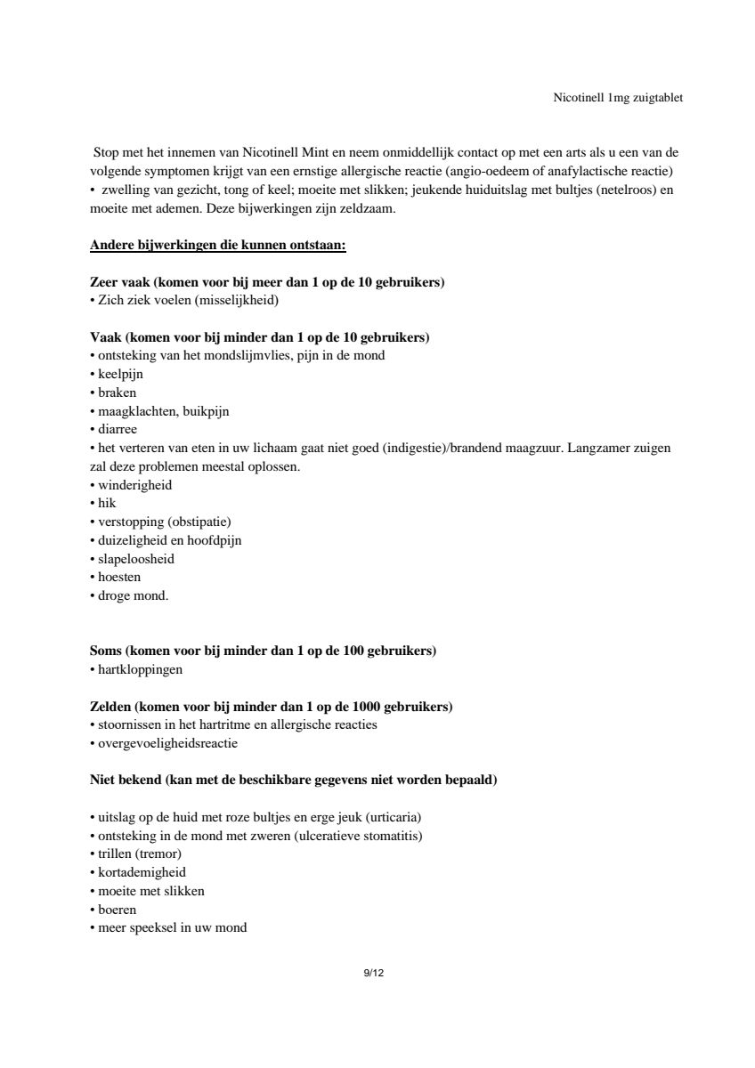 Zuigtabletten Mint 1 mg - voor stoppen met roken afbeelding van document #9, leaflet