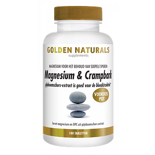 Golden Naturals Magnesium & Crampbark Tabletten 180TB