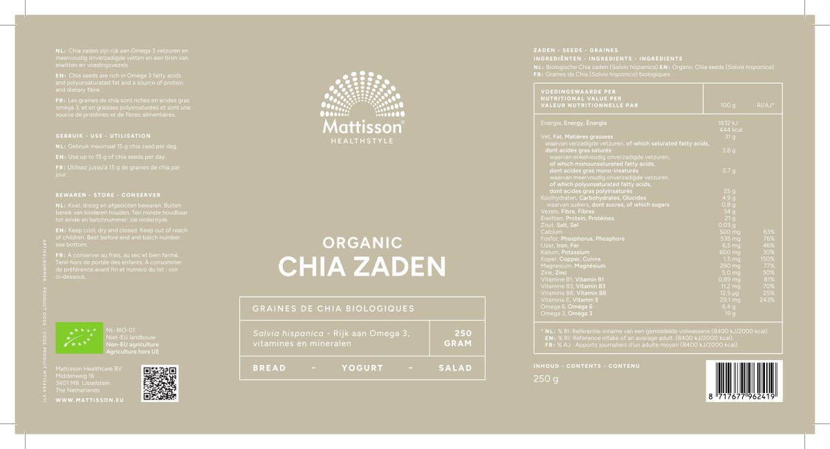 Biologische Chiazaad afbeelding van document #1, label