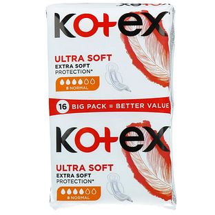 Kotex Ultra Soft Normal Maandverband 16ST Kotex Ultra Soft Normal Maandverband 16ST