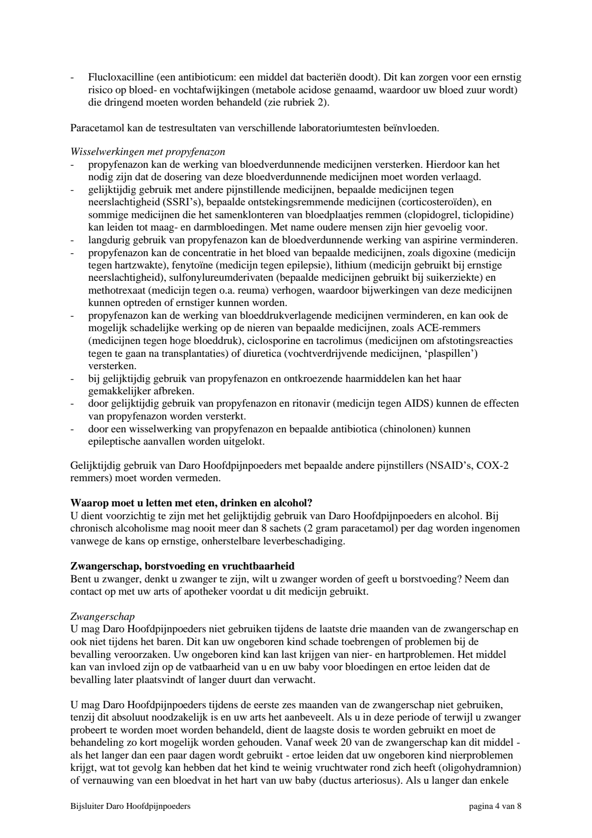 Hoofdpijnpoeders afbeelding van document #4, leaflet
