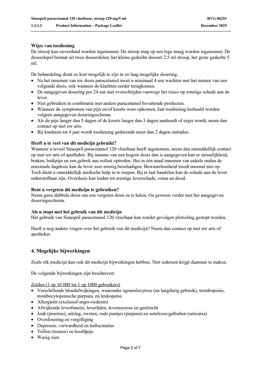Paracetamol 120 Vloeibaar afbeelding van document #5, leaflet