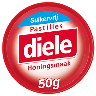 Diele Pastilles Rood Honing Suikervrij 50GR