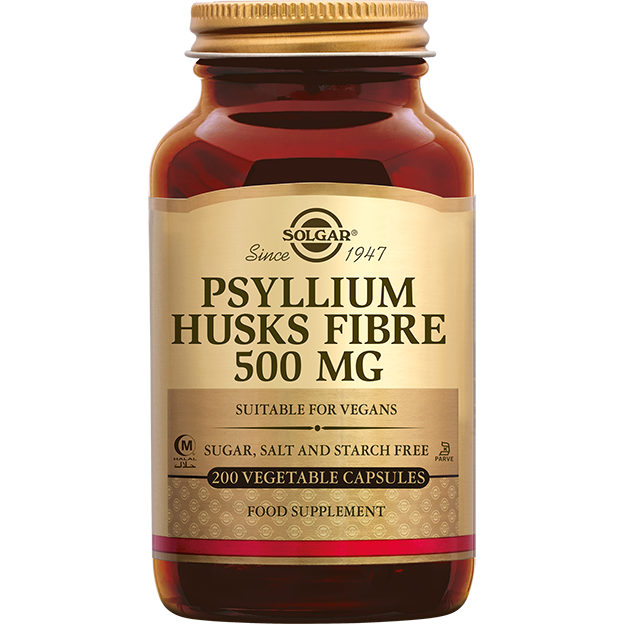 Solgar Psyllium Husks Fibre (Vlozaad vezels) 500 mg Capsules afbeelding
