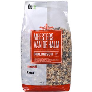 De Halm Muesli Extra Biologisch 750GR De Halm Muesli Extra Biologisch 750GR