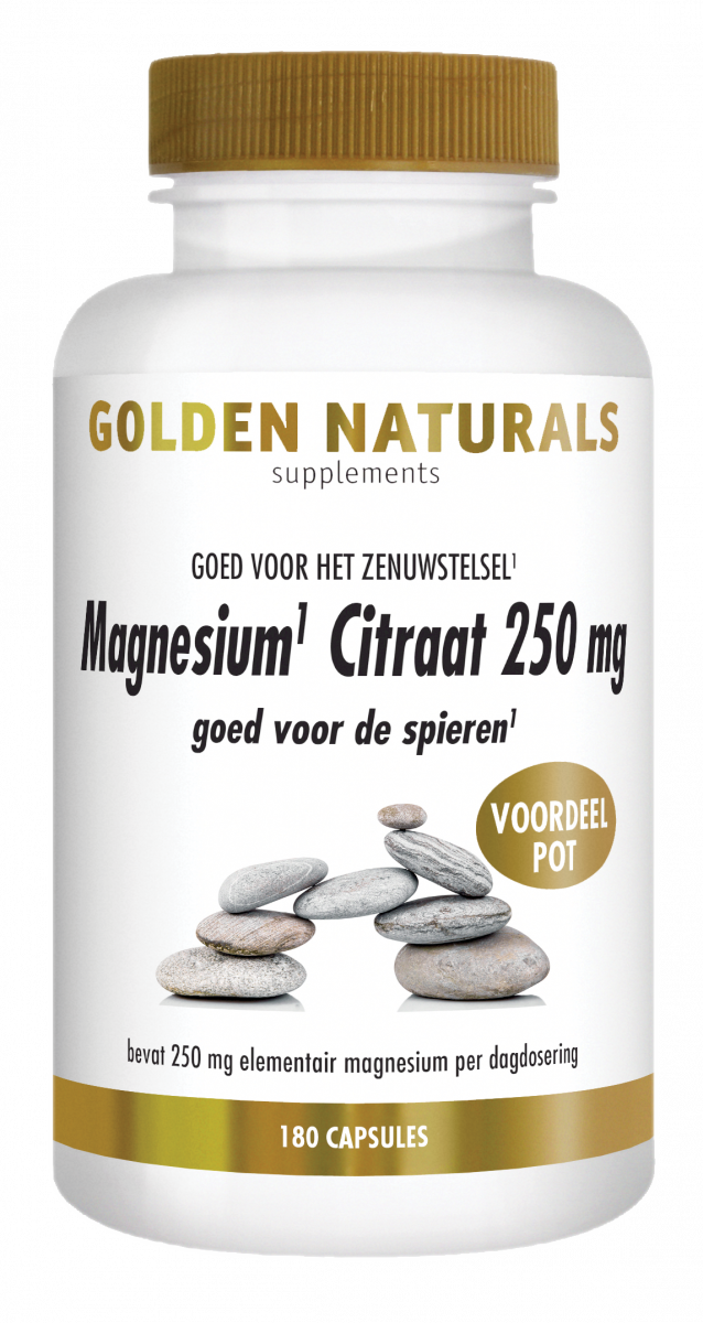 Golden Naturals Magnesium Citraat 250mg Capsules