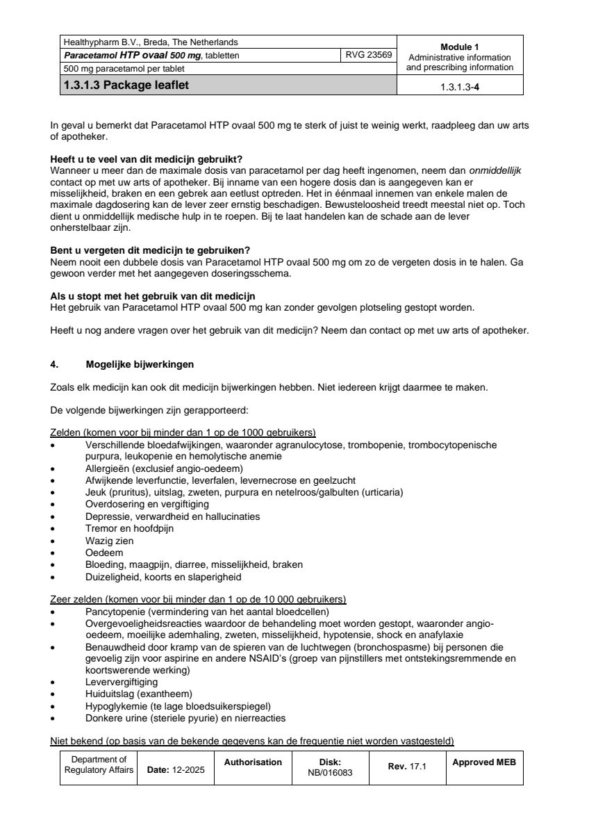 Paracetamol 500mg Caplet afbeelding van document #4, leaflet