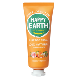 Happy Earth 100% Natural Deo Cream Rose Petitgrain 40ML Happy Earth 100% Natural Deo Cream Rose Petitgrain 40ML