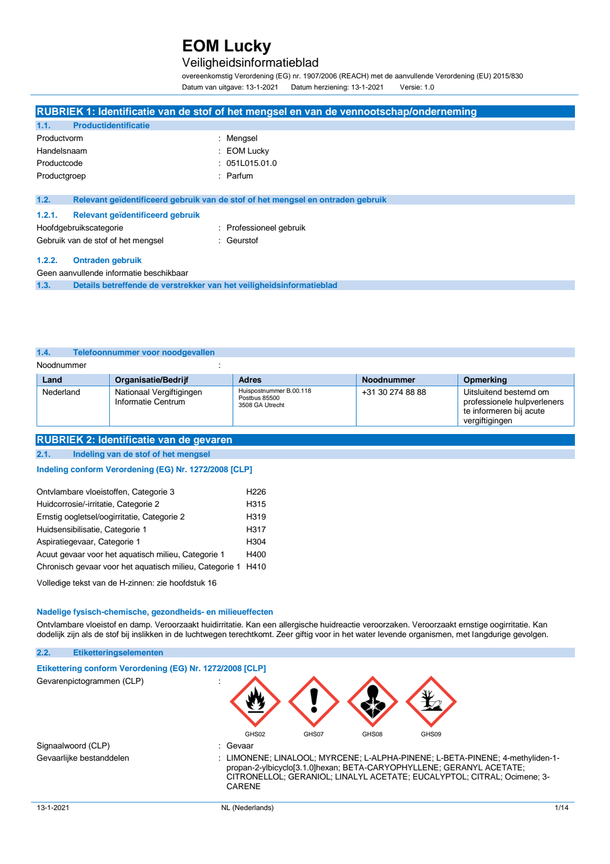 Essentiële Olie Lucky afbeelding van document #1, label
