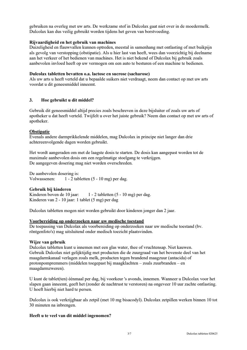 Maagsapresistente Bisacodyl 5mg Tabletten afbeelding van document #4, leaflet