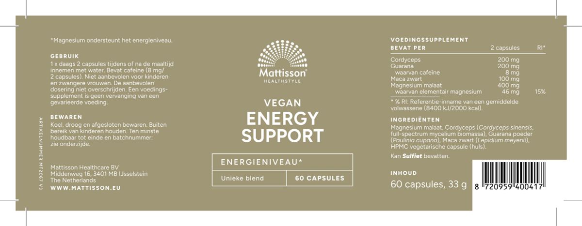 Energy Support Capsules afbeelding van document #1, label