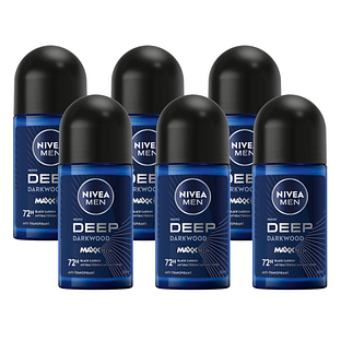 Nivea Men Deep Roll-On Voordeelverpakking 6x50ML