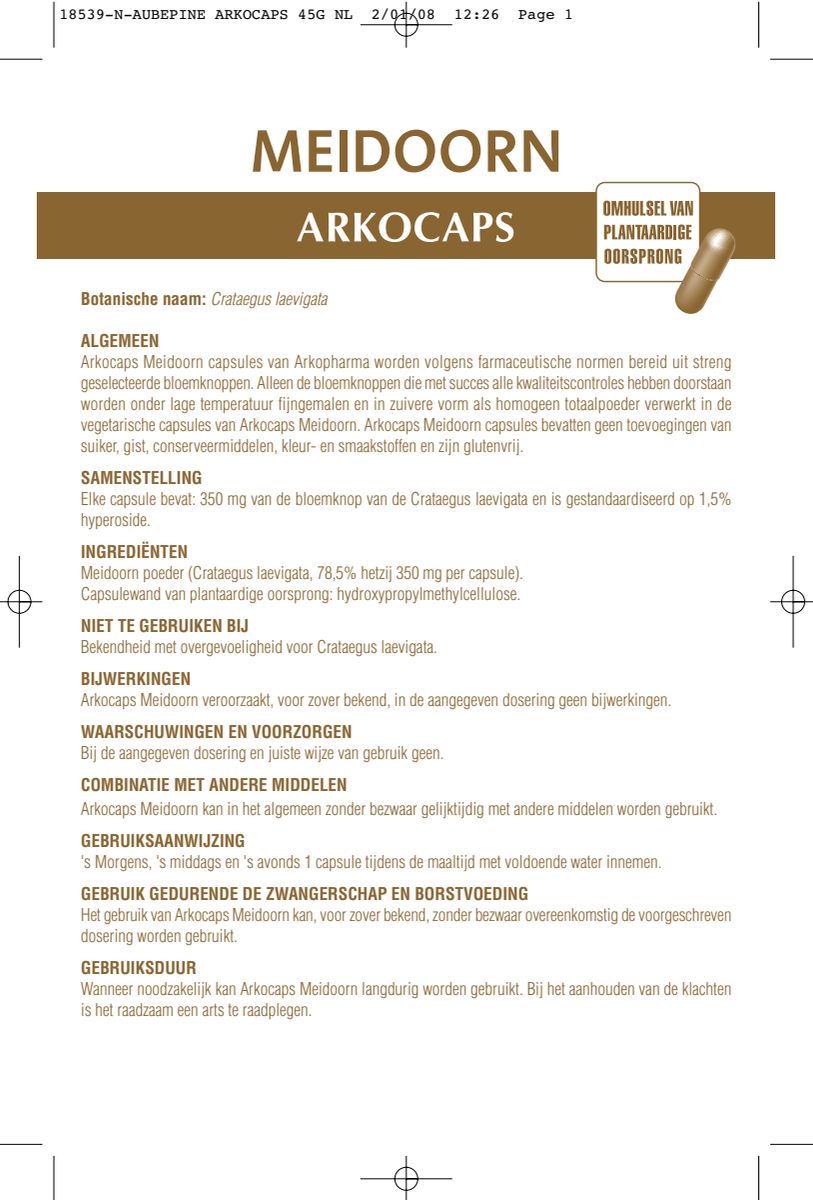 Meidoorn Capsules afbeelding van document #1, instructions