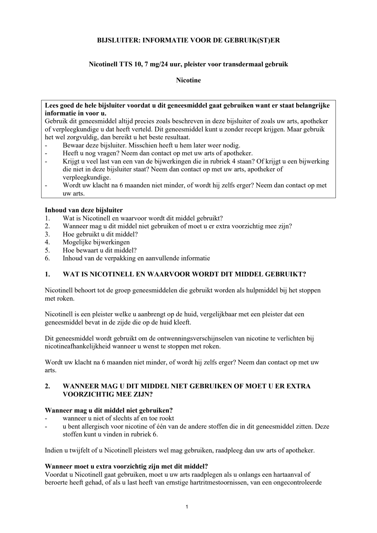 Pleisters Combi voor zware roker - 21 mg + 14 mg + 7 mg - afbeelding van document #1, leaflet