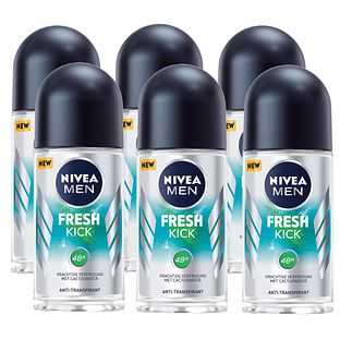 Nivea Men Fresh Kick Anti-Transpirant Roll-On Voordeelverpakking 6x50ML