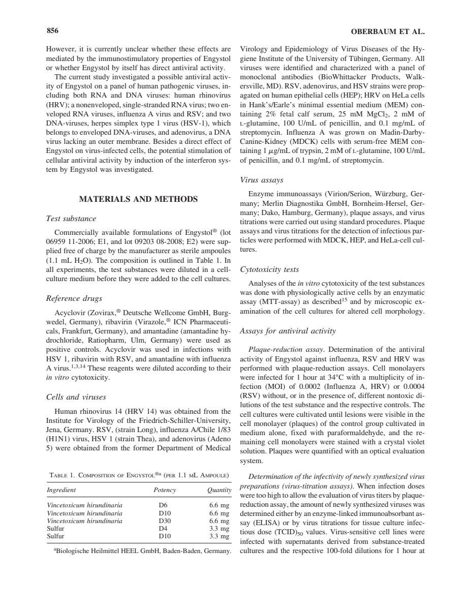 Engystol Tabletten afbeelding van document #2, research