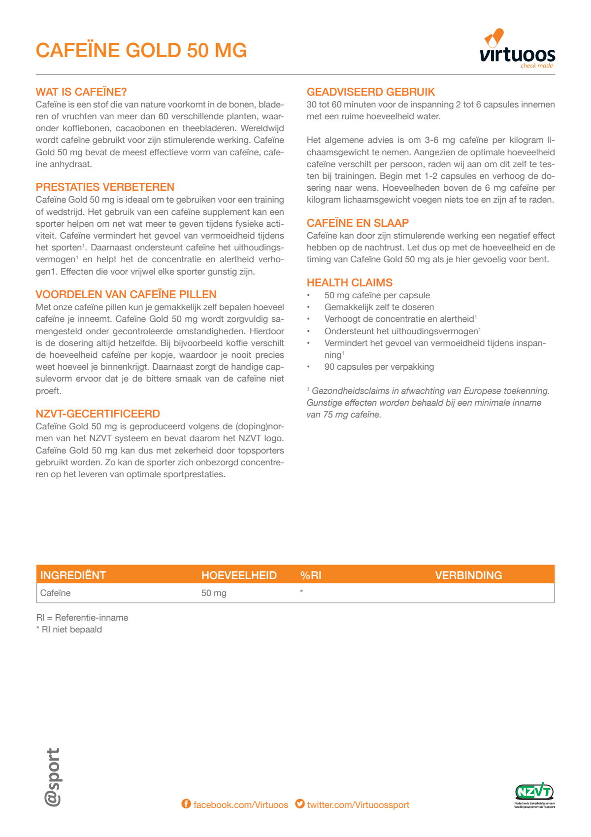 Cafeïne Gold Capsules afbeelding van document #1, label
