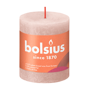 Bolsius Rustiek Stompkaars Misty Pink 80/68 1ST Bolsius Rustiek Stompkaars Misty Pink 80/68 1ST