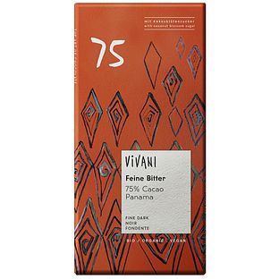 Vivani Chocoladereep Puur 75% Cacao 80GR