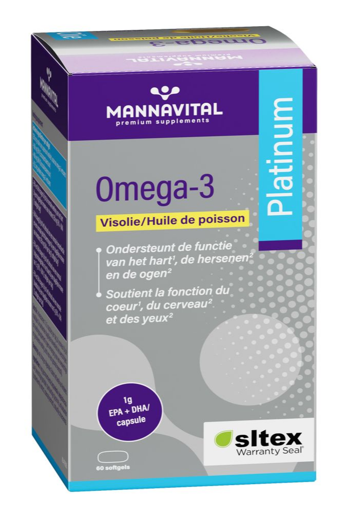 MannaVital Omega-3 Visolie Platinum Softgels afbeelding 1