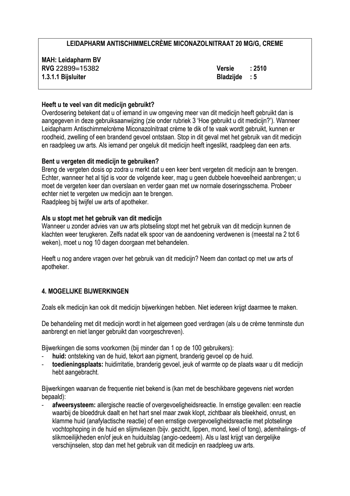 Miconazolnitraatcreme afbeelding van document #5, leaflet