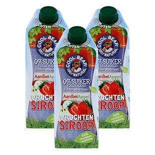 Cool Bear Vruchtensiroop Aardbei en Appel 3x750ML