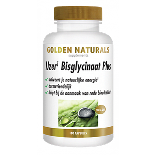 Golden Naturals Ijzer Bisglycinaat Plus Capsules 180VCP