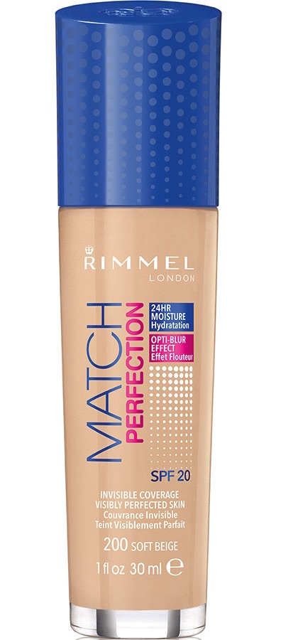 Rimmel London Foundation Match Perfection 200 Soft Beige afbeelding 1