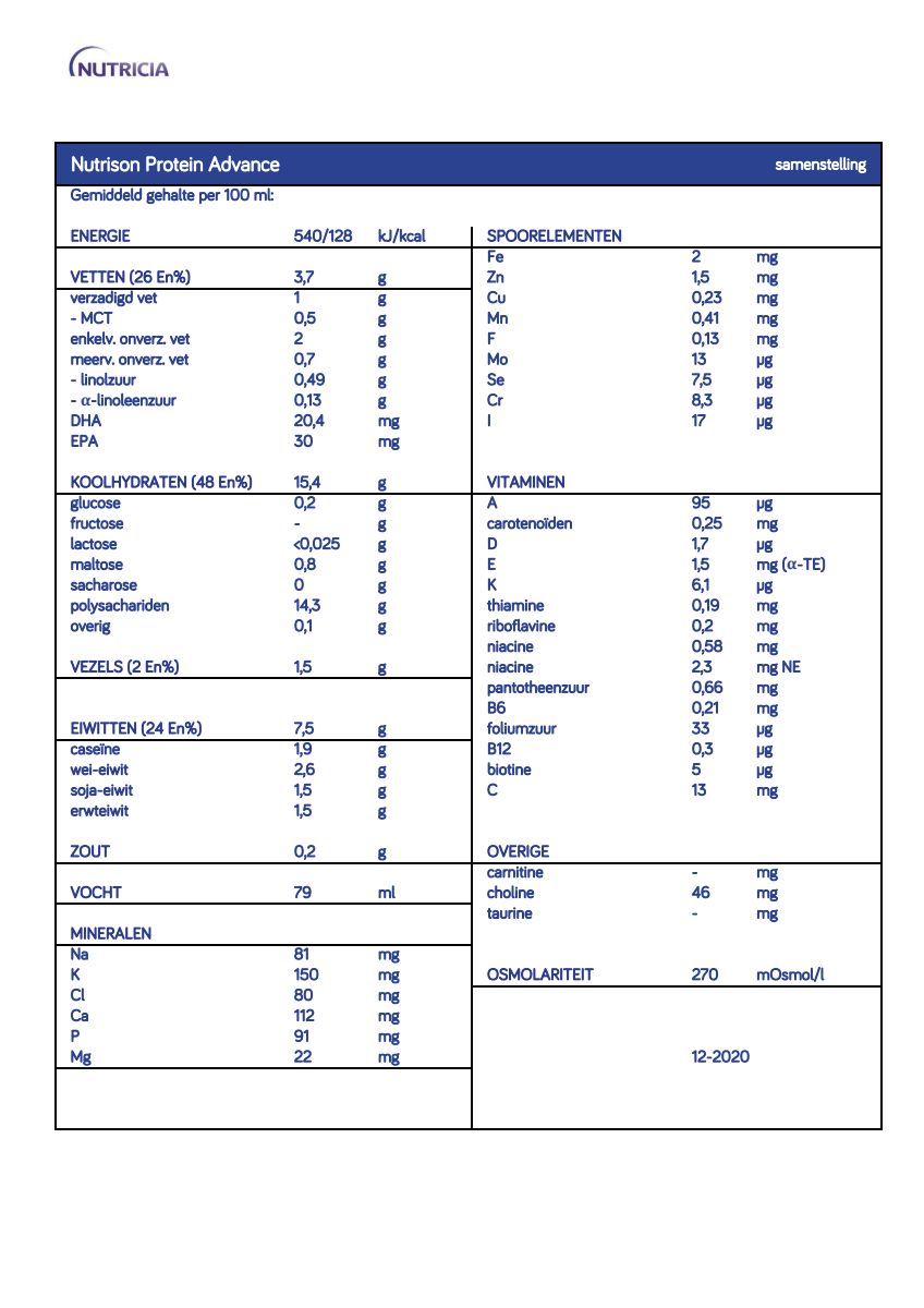 Nutrison Sondevoeding Protein Advance afbeelding van document #1, info_folder