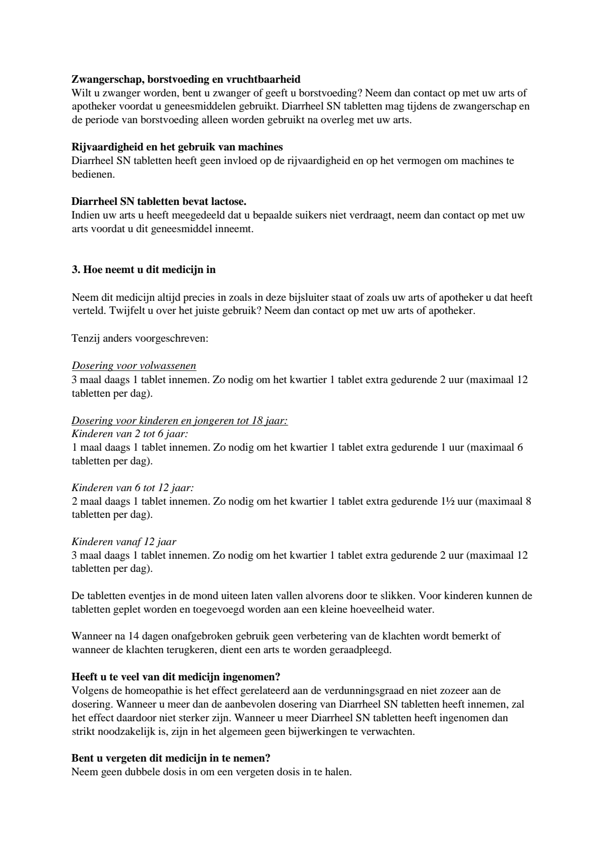 Diarrheel Sn afbeelding van document #2, leaflet