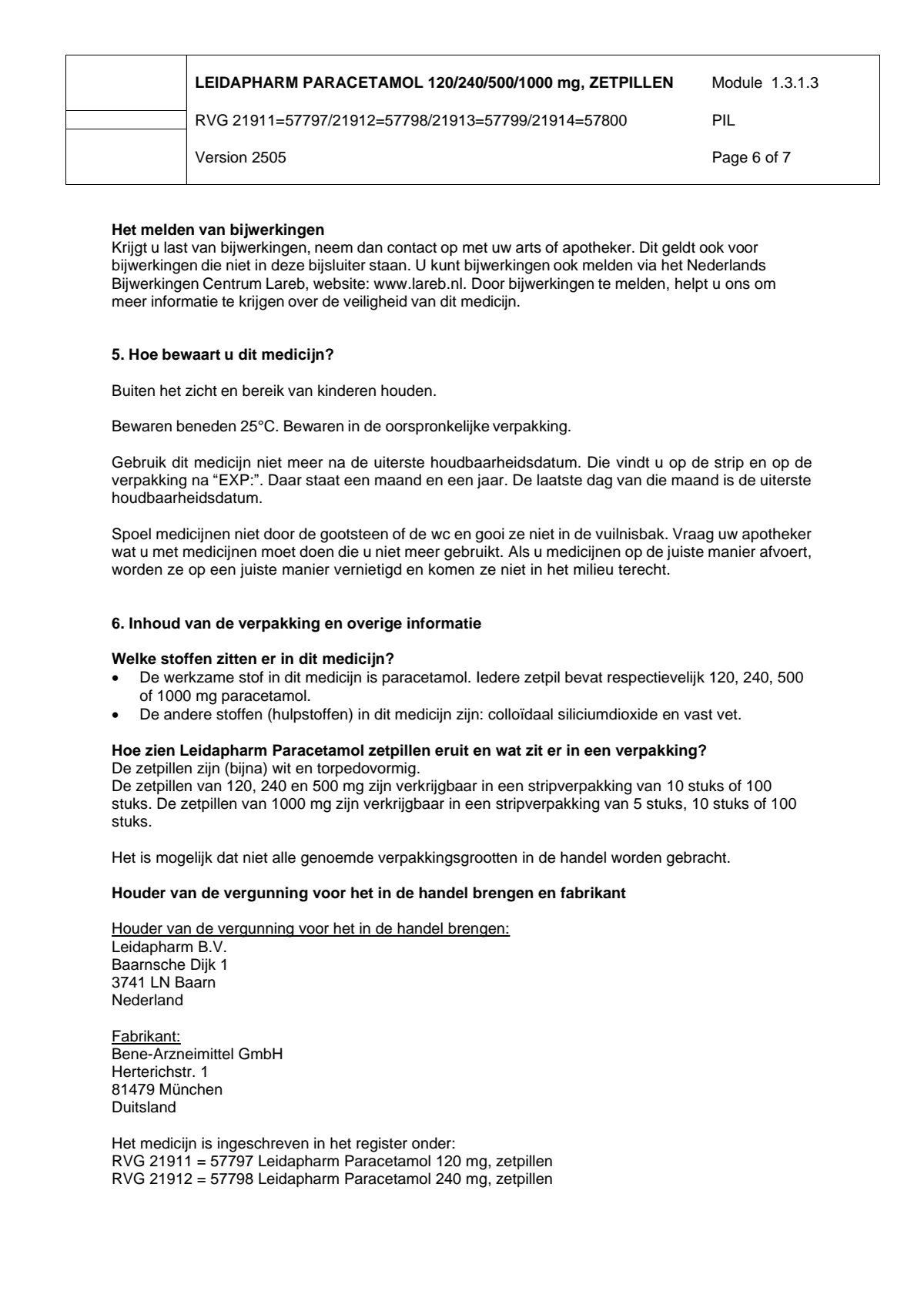 Paracetamol Zetpil 120mg afbeelding van document #6, leaflet