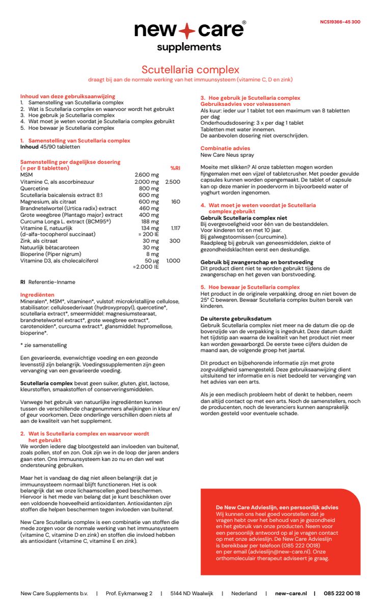 Scutellaria Complex Tabletten afbeelding van document #1, instructions