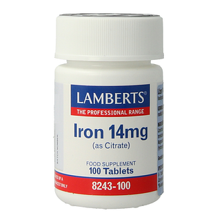 Lamberts IJzer Citraat 14mg Tabletten 100TB Lamberts IJzer Citraat 14mg Tabletten 100TB