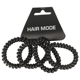 Hair Mode Haarelastiek Kabel Groot Zwart 4ST