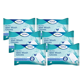 TENA Wet Wash Glove Freshly Scented Multi-verpakking 6x5ST