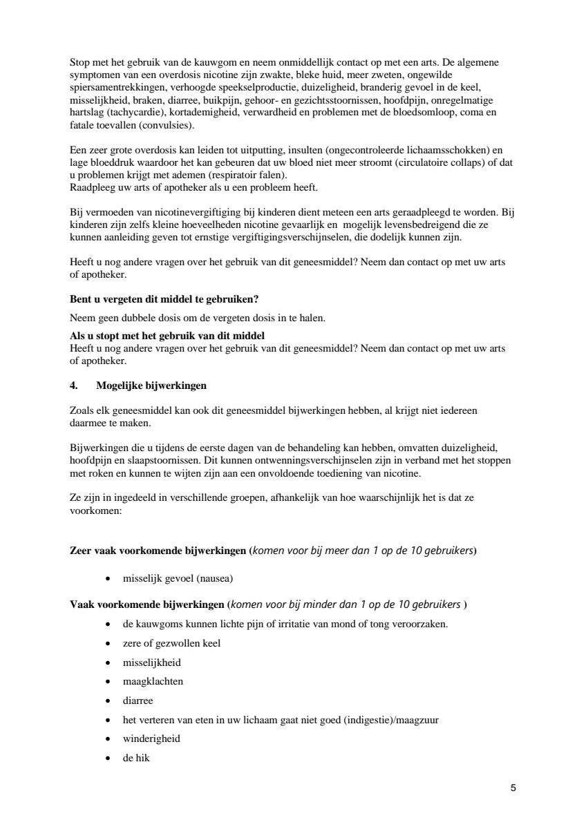 Kauwgom Cool Mint 4mg -  voor stoppen met roken afbeelding van document #5, leaflet