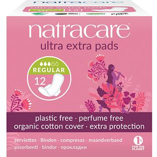Natracare Ultra Extra Pads Normal Maandverband 12ST