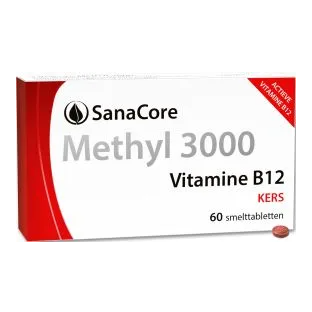 SanaCore Methyl 3000 Vitamine B12 Kers Smelttabletten 60TB