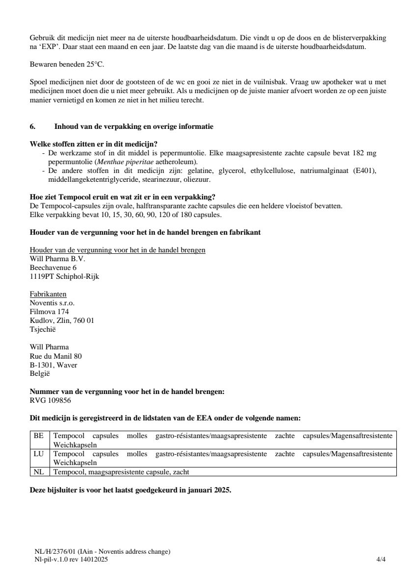 Pepermuntolie Capsules afbeelding van document #4, leaflet